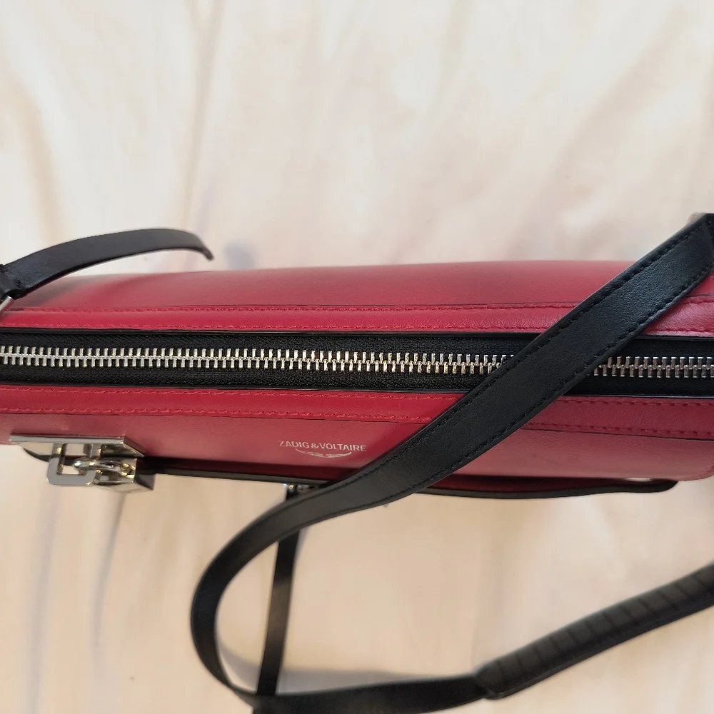 Zadig & Voltaire ❤️‍🔥 Red Calf Leather Crossbody Bag - Picture 13 of 16